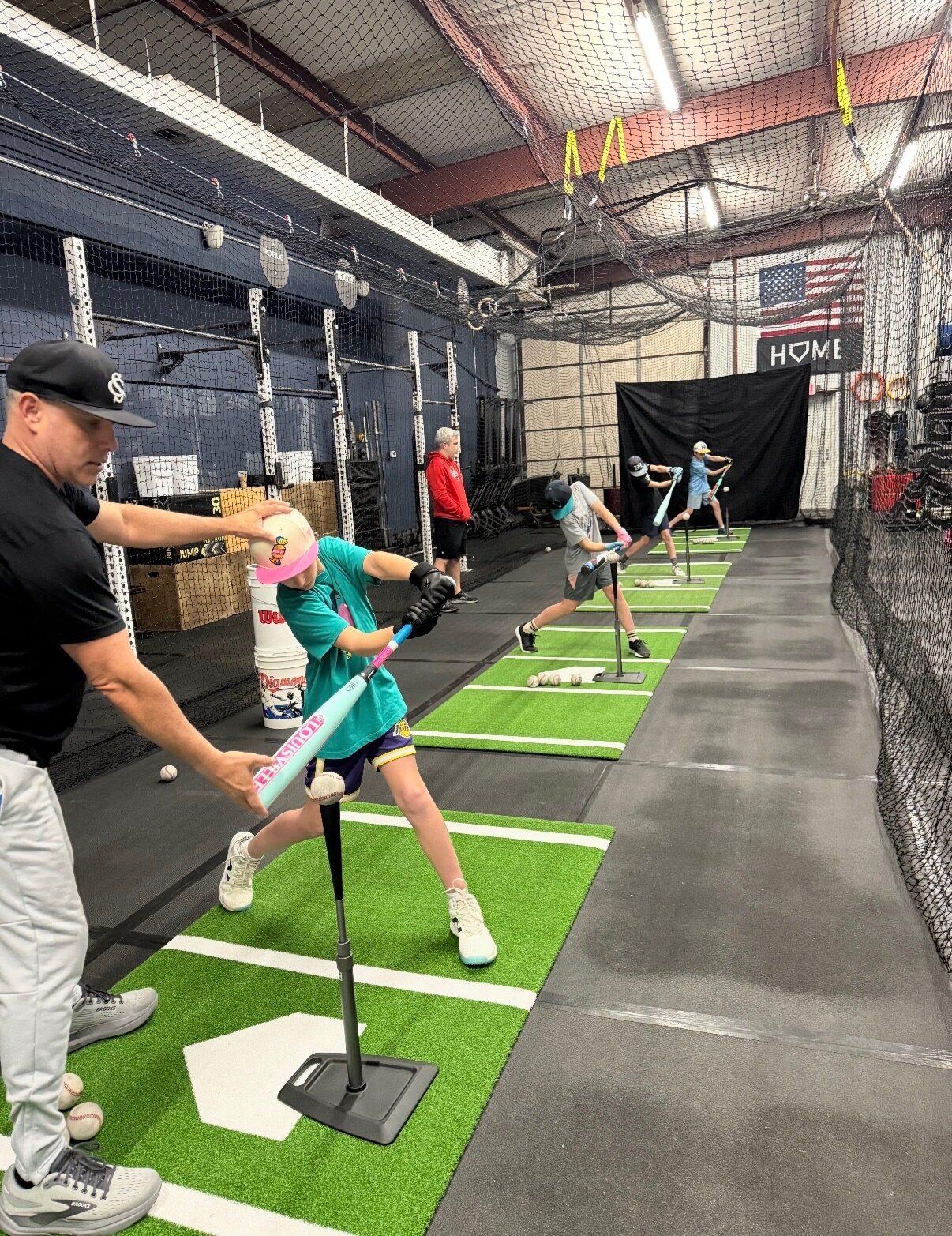 Baseball hitting instruction at TideHaus Fitness in Bluffton, SC